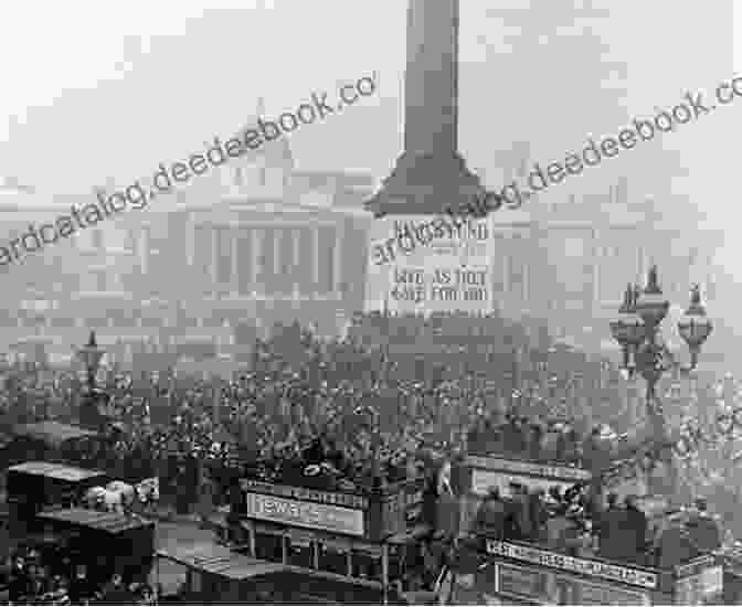 A Panoramic View Of A Crowd Gathered In Trafalgar Square, London, On Armistice Day, 11 November 1918. Peace At Last: A Portrait Of Armistice Day 11 November 1918
