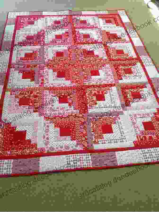 A Traditional Red And White Quilt With A Log Cabin Design Sew Happy: 10 Cheerful Quilts You Ll Have Fun Making