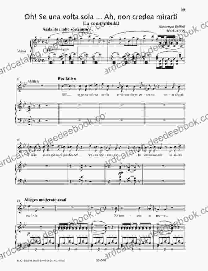 Ah! Non Credea Mirarti Sheet Music Vincenzo Bellini: 15 Songs: For Voice And Piano