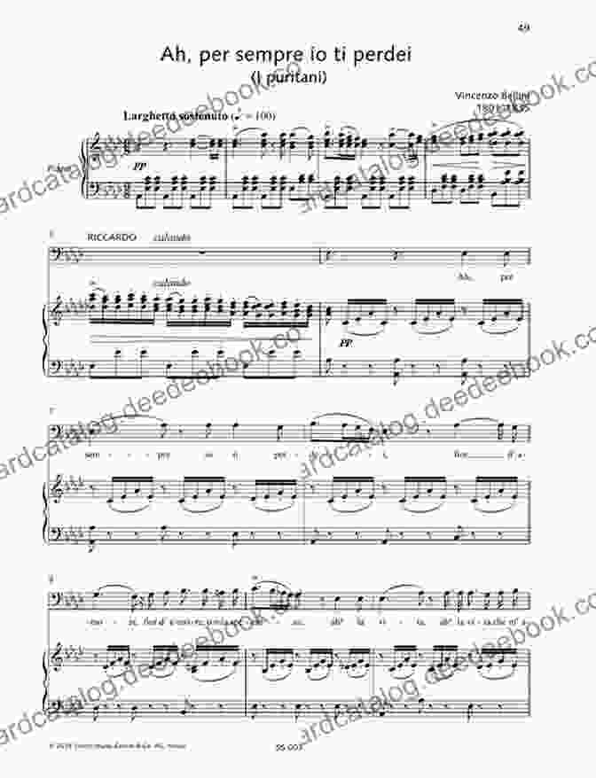 Ah! Per Sempre Io Ti Perdei Sheet Music Vincenzo Bellini: 15 Songs: For Voice And Piano
