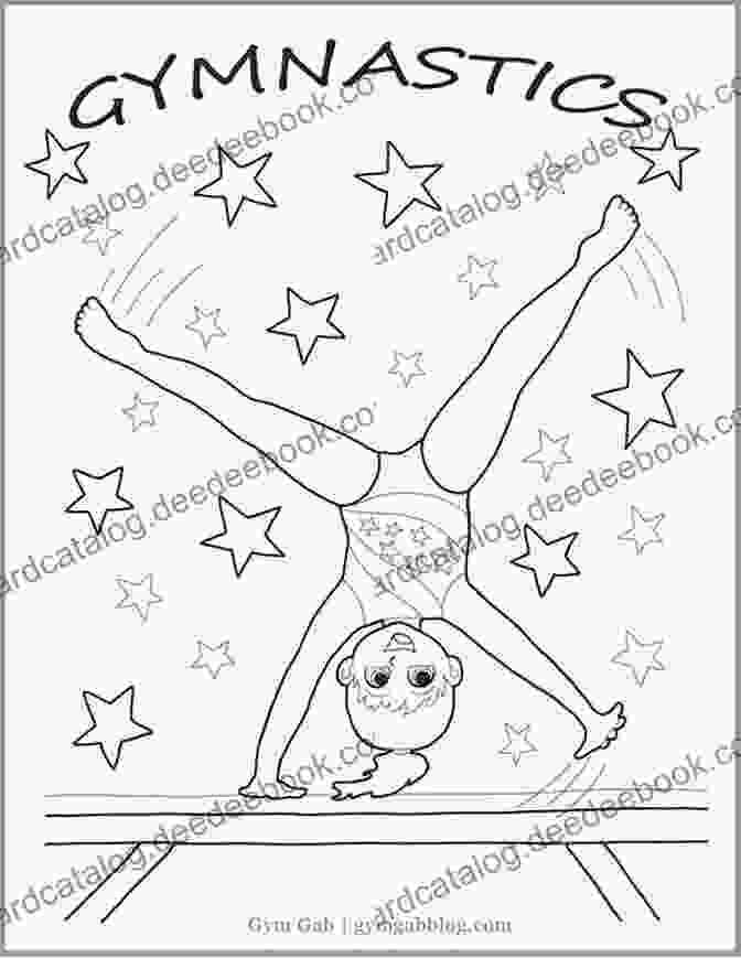 Gianna The Little Gymnast Coloring Page Depicting A Group Of Gymnasts Practicing Together Gianna The Little Gymnast Coloring
