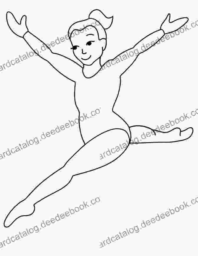 Gianna The Little Gymnast Coloring Page Featuring A Graceful Leap Gianna The Little Gymnast Coloring