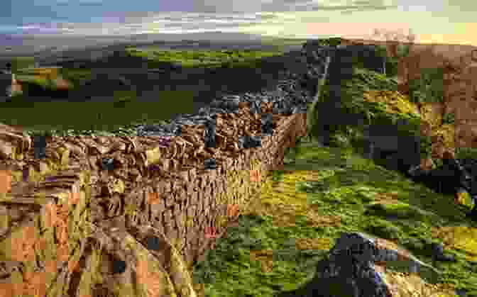 Hadrian's Wall, A Massive Stone Fortification Stretching Across The Northern Frontier Of Roman Britain. The Wall At The Edge Of The World: An Unputdownable Adventure In The Roman Empire