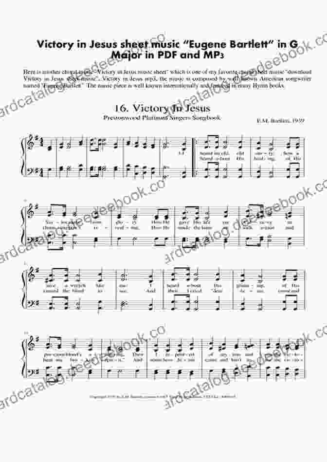 Image Of The Sheet Music For 'Victory In Jesus' By Bill And Gloria Gaither The Greatest Songs Of Bill Gloria Gaither Songbook