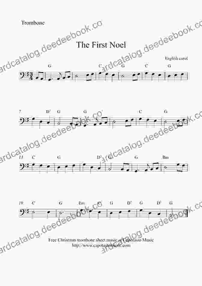 The First Noel Arrangement For Trombone Big Of Christmas Songs For Trombone